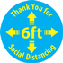 Thank You For "6FT" Social Distancing Floor Decals