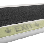 Aluminum Stair Treads with Glow-In-The-Dark Message